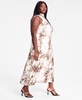 Trendy Plus Size Printed Mock Neck Sleeveless Dress, Exclusively at Macy's 