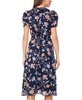 Petite Puff-Sleeve Smocked-Waist Midi Chiffon Dress