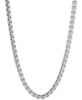 Rounded Box Link 22" Chain Necklace (4mm) in Sterling Silver