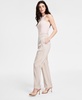 Women's High-Rise Wide-Leg Satin Pants, Exclusively at Macy's