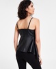 Women's Faux-Leather Sleeveless Peplum Top, Exclusively at Macy's
