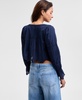 Women's Cotton Cropped Lace-Trim Top