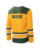 Men's Gold Green Bay Packers Cross-Check V-Neck Long Sleeve T-shirt