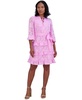 Women's V-Neck Tiered Ruffle-Trim Tie-Waist Dress
