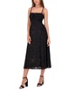 Women's Smocked Burnout-Pattern Midi Dress