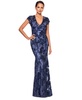 Women's Sequin Soutache V-Neck Mermaid Gown