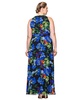 Plus Size Floral-Print Halter Gown