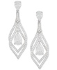 Cubic Zirconia Pear Orbital Drop Earrings in Sterling Silver