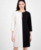 Women's Colorblocked 3/4-Sleeve Shift Dress