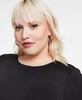 Trendy Plus Size Rhinestone-Trim Long-Sleeve Top, Exclusively at Macy's