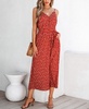 Women's Ditsy Floral Surplice Neck Midi Beach Dress