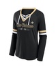 Women's Black New Orleans Saints Won and Done Lace-Up Long Sleeve Fashion Top