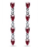 Created Ruby and Cubic Zirconia Linear Drop Earrings
