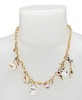 Faux Stone Pearl Critters Charm Bib Necklace
