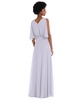 Plus Size V-Neck Split Sleeve Blouson Bodice Maxi Dress