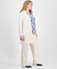 Plus Size Open-Front Cardigan, Printed Tulip Sleeve Top & Cool-Crepe Pull-On Pants