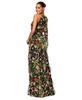 Petite Printed Ruffled Halter-Neck Gown