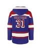 Men's Igor Shesterkin Blue New York Rangers Player Name Number Lacer Pullover Hoodie