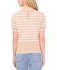 Women's Cotton Short-Sleeve Striped Crewneck Sweater