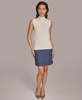 Women's Sleeveless Mock Neck Rib Knit Top