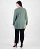 Plus Size Napa Cardigan, Boat-Neck Blouse & Hollywood Ankle Pants