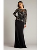 Women's Beacon Belted Embroidered Illusion Gown