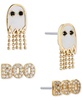 AVA NADRI 18k Gold-Plated 2-Pc. Set Pavé Ghost & Boo Stud Earrings