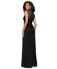 Women's Lace-Trim Ruched Jersey Gown