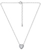 Cubic Zirconia Heart Pendant Necklace, 16" + 2" extender, Exclusively at Macy's
