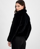 Women's Cropped Faux-Fur Notched-Lapel Jacket