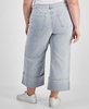 Trendy Plus Size Striped Cuffed Jeans, Exclusively at Macy's
