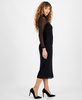 Women's Long-Sleeve Mesh Turtleneck Dress, Created for Macy's 