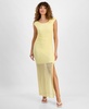 Women's Cap-Sleeve Side-Slit Lace Maxi Dress, Exclusively at Macy's