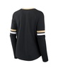 Women's Black New Orleans Saints Won and Done Lace-Up Long Sleeve Fashion Top