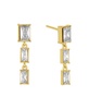 Clear Crystal Triple Stone Drop Earring