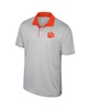 Men's Gray Clemson Tigers Big Tall Tuck Striped Polo