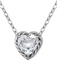 Cubic Zirconia Heart Pendant Necklace, 16" + 2" extender, Exclusively at Macy's
