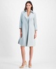 Women's Sleeveless V-Neck Slit-Hem Dress & Stretch Wide-Collar Open-Front Long Jacket