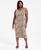 Trendy Plus Size Cheetah-Print Jersey Midi Dress, Exclusively at Macy's