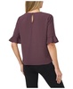 Women's Printed Crewneck 3/4-Sleeve Ruffled Cuff Blouse