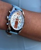Women's Jordan Chronograph Multifunctional Gulfhawk Blue Leather Strap Watch, 40mm
