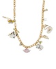 Faux Stone Pearl Critters Charm Bib Necklace