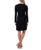 Women's Ruffle Collar & Sleeve Imitation Pearl Trim Sweater Dress