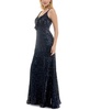 Women's Sequined Bow-Trim V-Neck Sleeveless Gown