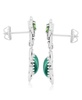 Sterling Silver Malachite Peridot Desert Bloom Dangle Earrings