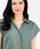 Women's Cap-Sleeve Pleated-Back Shirt