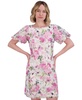 Women's Floral-Print Bubble-Sleeve Dress