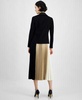 Women's Mixed-Media Asymmetric-Zip Jacket & Colorblocked Pull-On Pleated Skirt