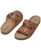 MENS DOUBLE STRAP CASUAL SLIDES FLAT SANDALS