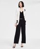 Women's Embroidered Blazer & Belted Wide-Leg Pants